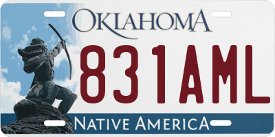 OK license plate 831AML