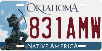 OK license plate 831AMW