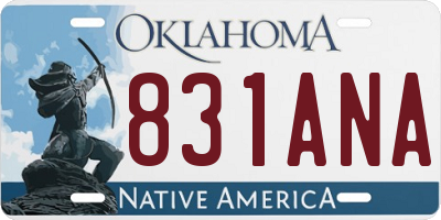 OK license plate 831ANA