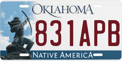 OK license plate 831APB