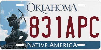 OK license plate 831APC