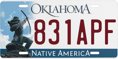 OK license plate 831APF