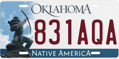 OK license plate 831AQA