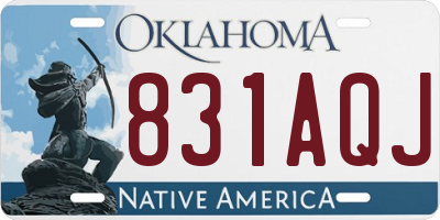 OK license plate 831AQJ
