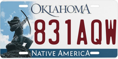 OK license plate 831AQW
