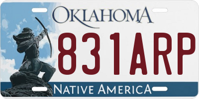 OK license plate 831ARP