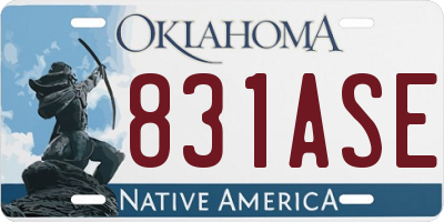 OK license plate 831ASE