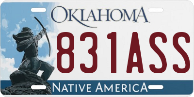 OK license plate 831ASS