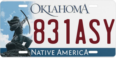 OK license plate 831ASY