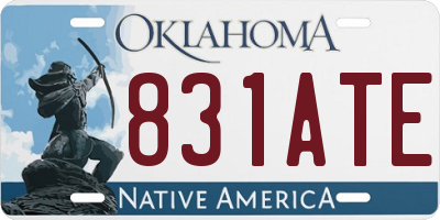 OK license plate 831ATE
