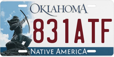 OK license plate 831ATF