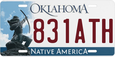 OK license plate 831ATH