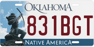 OK license plate 831BGT