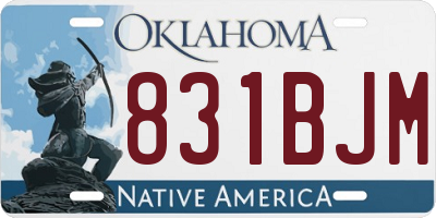 OK license plate 831BJM