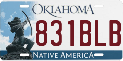 OK license plate 831BLB
