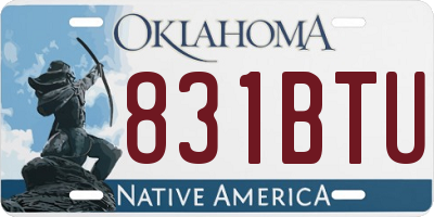 OK license plate 831BTU