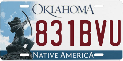OK license plate 831BVU