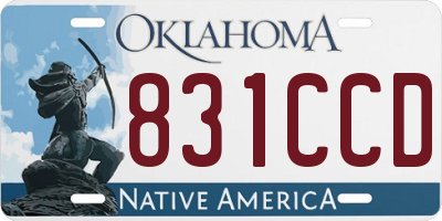 OK license plate 831CCD