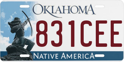 OK license plate 831CEE
