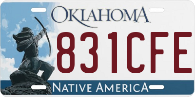 OK license plate 831CFE