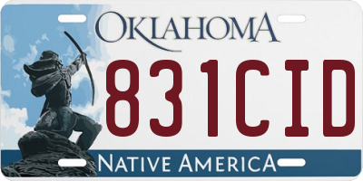 OK license plate 831CID