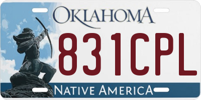 OK license plate 831CPL