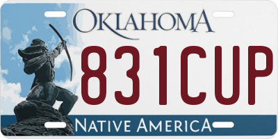 OK license plate 831CUP