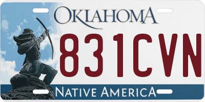 OK license plate 831CVN