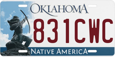 OK license plate 831CWC