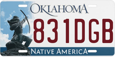 OK license plate 831DGB