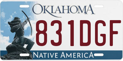 OK license plate 831DGF