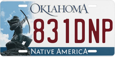 OK license plate 831DNP