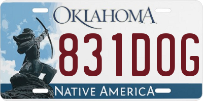 OK license plate 831DOG
