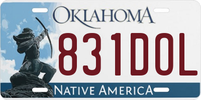 OK license plate 831DOL