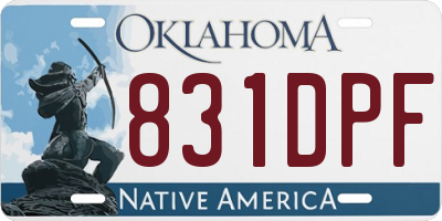 OK license plate 831DPF