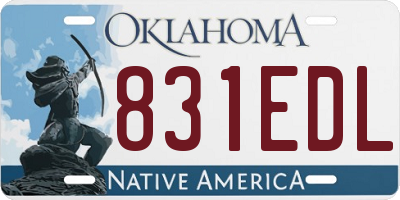 OK license plate 831EDL