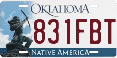 OK license plate 831FBT