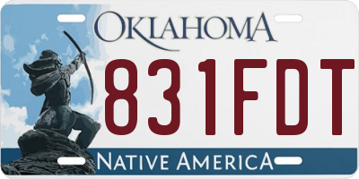 OK license plate 831FDT