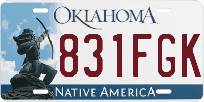 OK license plate 831FGK
