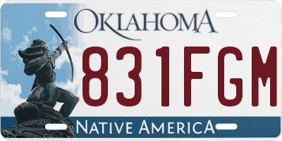 OK license plate 831FGM