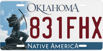 OK license plate 831FHX