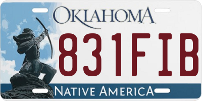OK license plate 831FIB