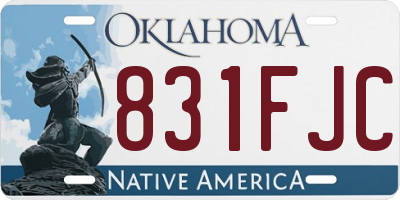 OK license plate 831FJC