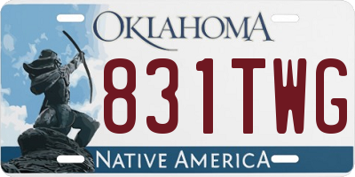 OK license plate 831TWG