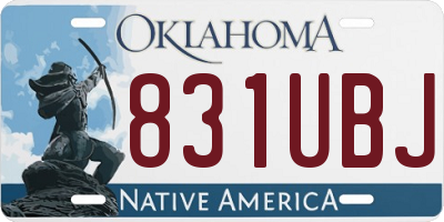 OK license plate 831UBJ