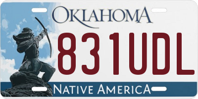 OK license plate 831UDL