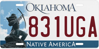 OK license plate 831UGA