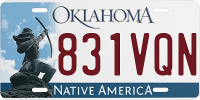 OK license plate 831VQN