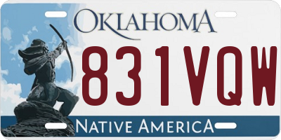 OK license plate 831VQW