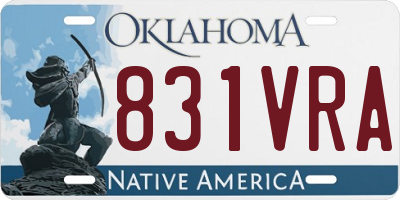 OK license plate 831VRA